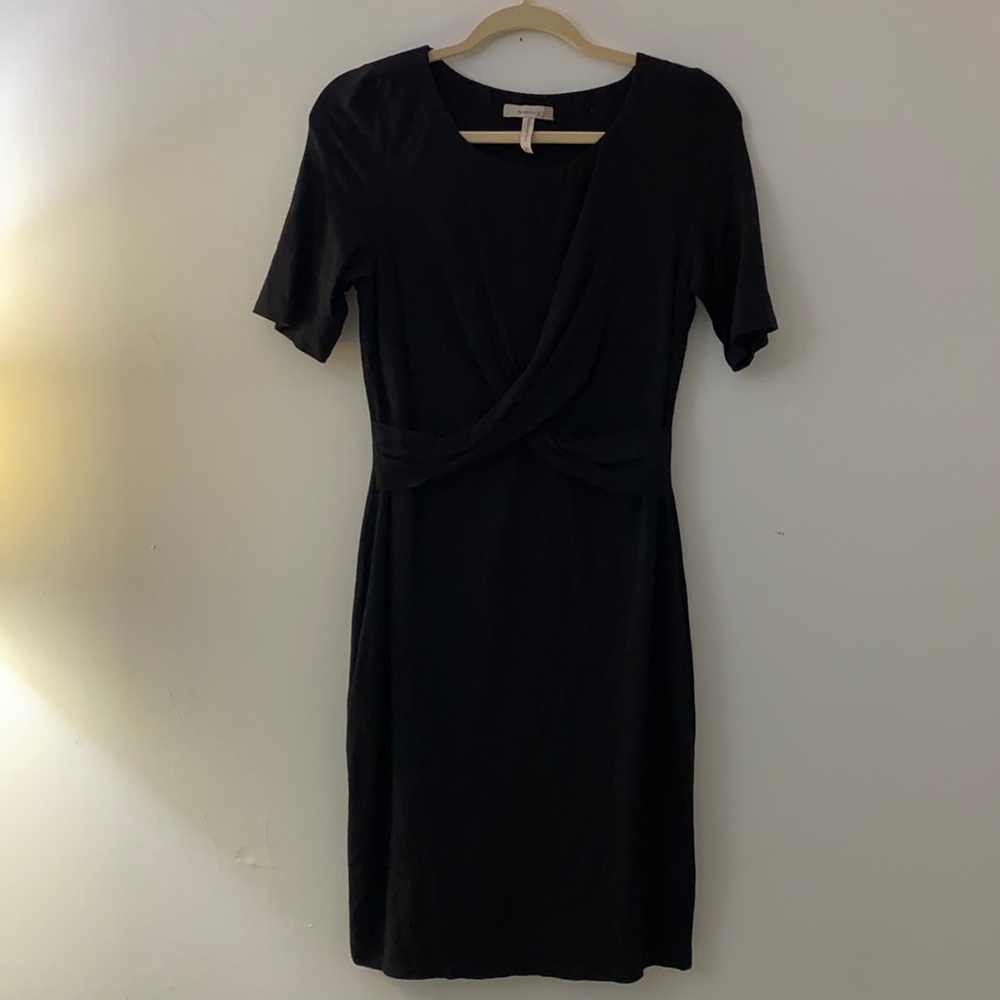 Black Pepperberry Faux Wrap Dress - 12